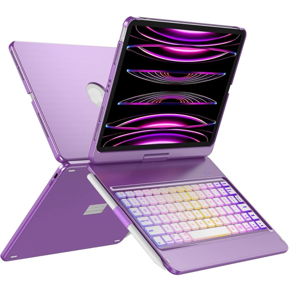 Purple iPad Case with Keyboard